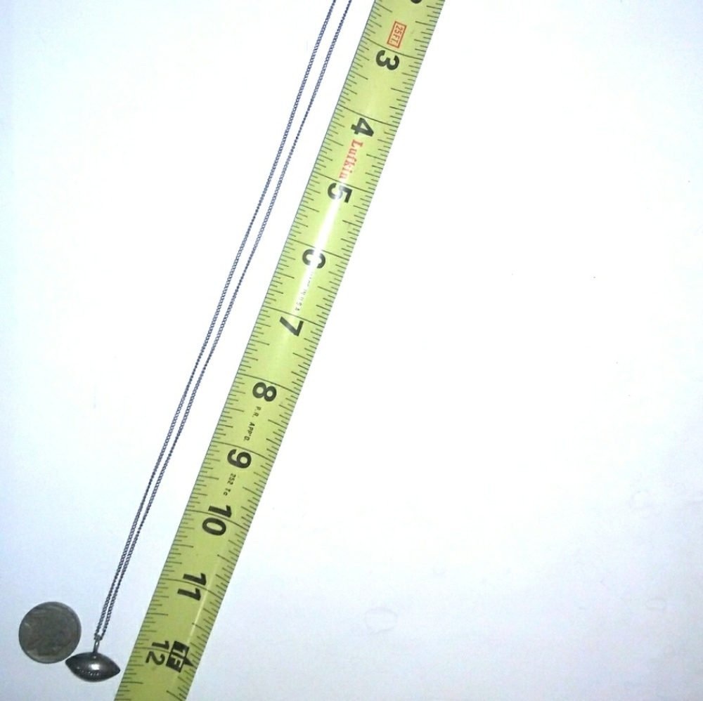 RARE VINTAGE 925 Silver JFS Signed Football Pendant Necklace - Picture 6 of 8